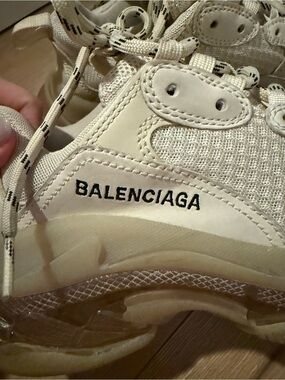 Balenciaga Cream and Off-White Chunky Sneaker